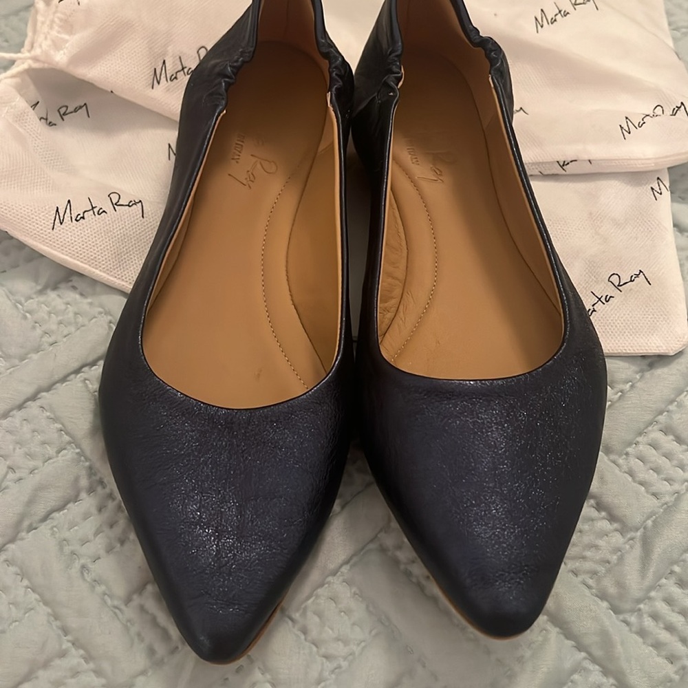 NWOT Navy Blue Pointed-Toe Ballet Flats